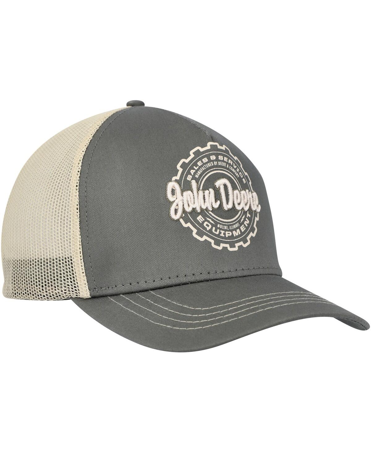 Top Of The World Men's  Olive John Deere Classic Equipment Trucker Snapback Hat In Olive