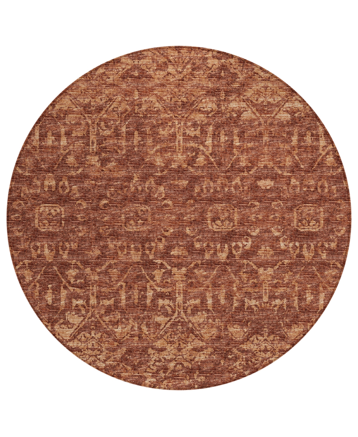 Addison Othello Outdoor Washable AOT31 8' x 8' Round Area Rug - Clay