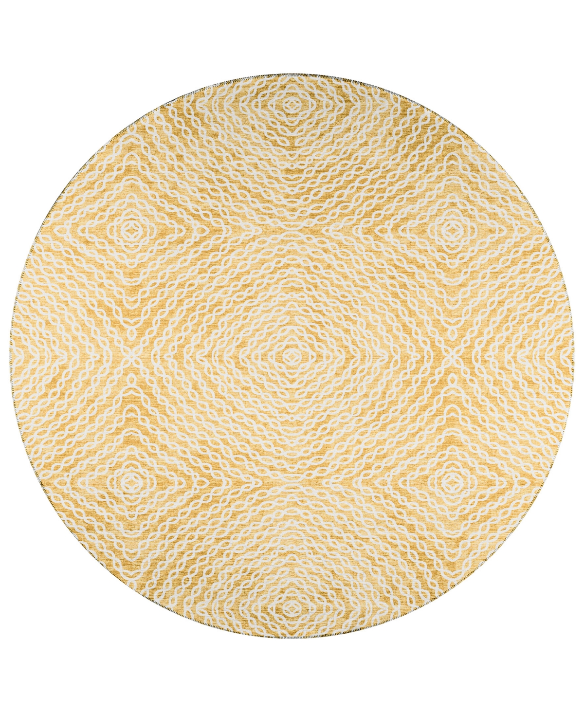 Addison Bravado Outdoor Washable ABV33 8' x 8' Round Area Rug - Maize