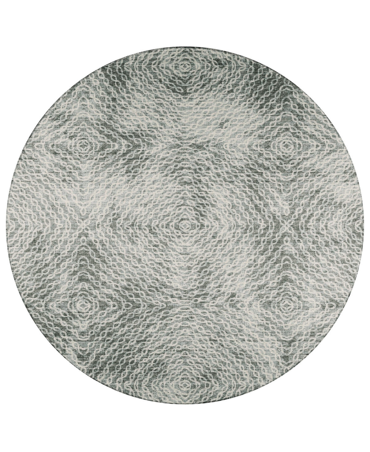 Addison Bravado Outdoor Washable ABV33 8' x 8' Round Area Rug - Gray
