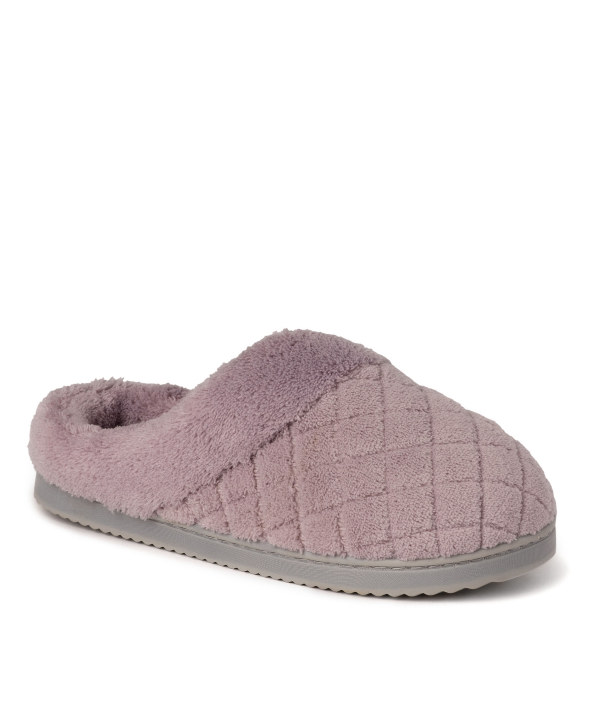Shop Dearfoams Women's Libby Quilted Terry Clog Slippers In Frosted Plum