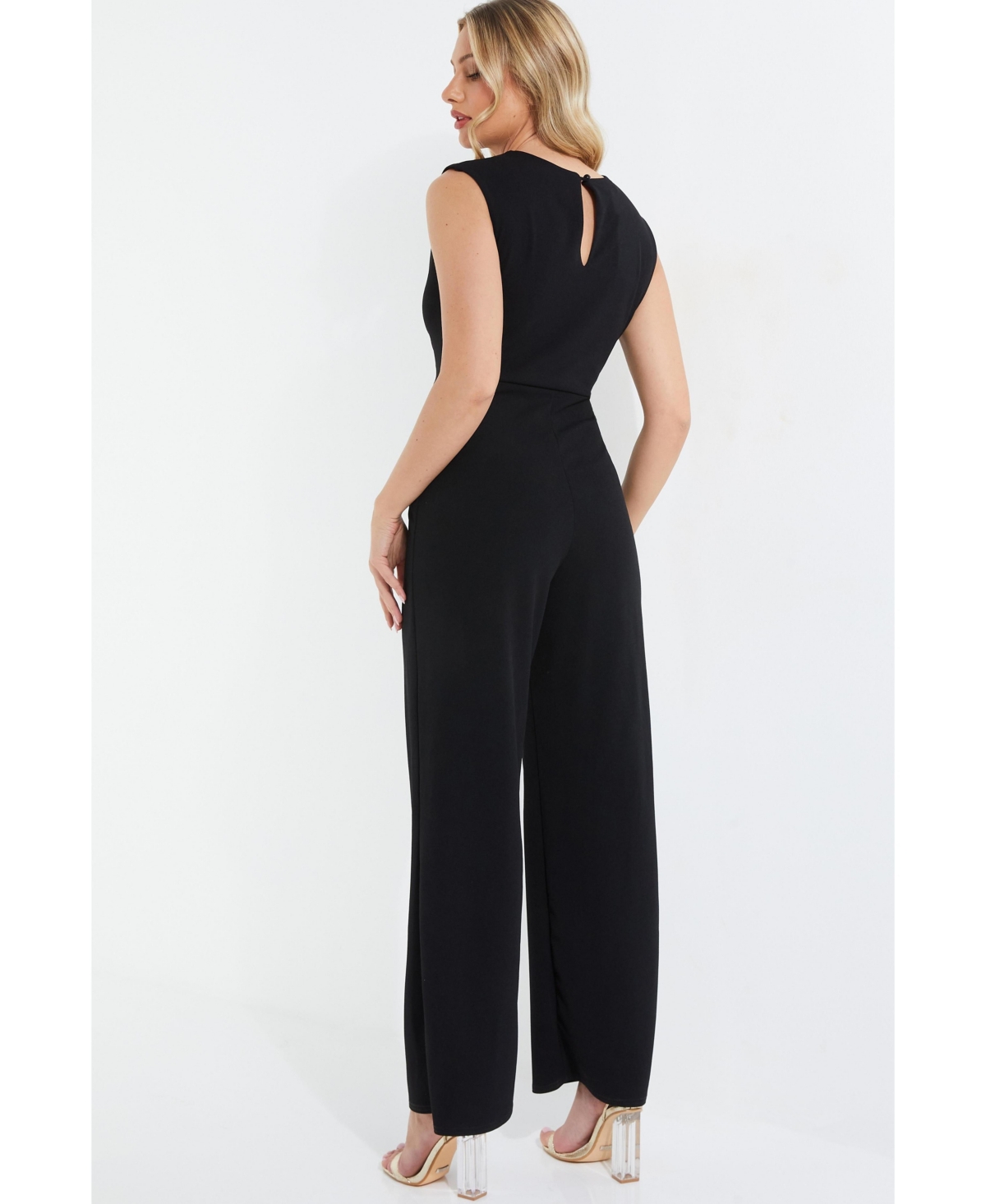Quiz Women's Palazzo Jumpsuit With Embellished Buckle