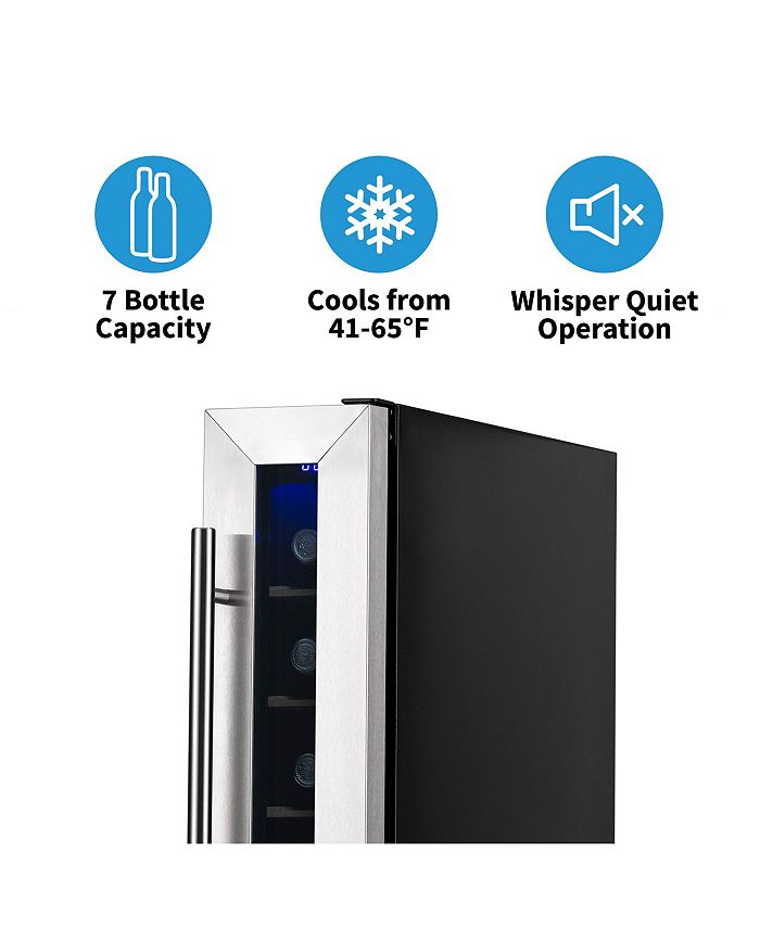 Newair 6" BuiltIn 7 Bottle Compressor Wine Fridge in Stainless Steel
