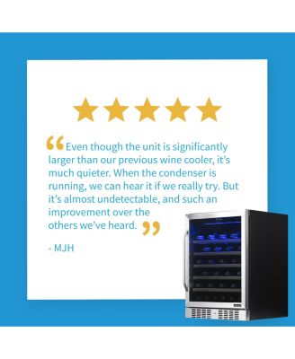 24" Built-In 52 Bottle Compressor Wine Fridge in Stainless Steel with Precision Digital Thermostat and Premium Beech Wood Shelves