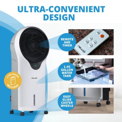 Evaporative Air Cooler and Portable Cooling Fan 470 CFM - White