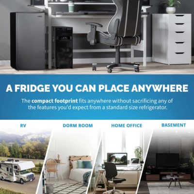 3.3 Cu. Ft. Compact Mini Refrigerator with Freezer, Can Dispenser