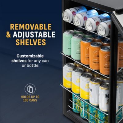 100 Can Beverage Fridge in Stainless Steel