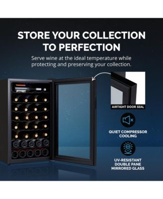 Shadow Series Wine Cooler Refrigerator 51 Bottle, Freestanding Mirrored Wine Fridge with Double-Layer Tempered Glass Door & Compressor Cooling for Reds, Whites, and Sparkling Wine, 41f-64f Digital Temperature Control