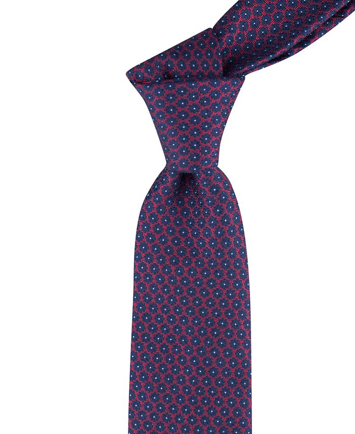 Tommy Hilfiger Men's Classic Flower Medallion Neat Tie Blue Size Regular
