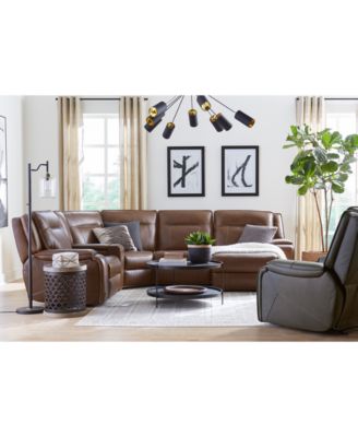 CLOSEOUT! Hansley 2-Pc. Zero Gravity Power Recliner Leather Sofa, Created for Macy's