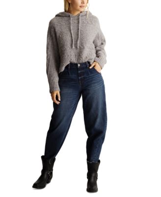 Frye - Women's Mixed-Cable-Knit Hooded Dolman-Sleeve Sweater