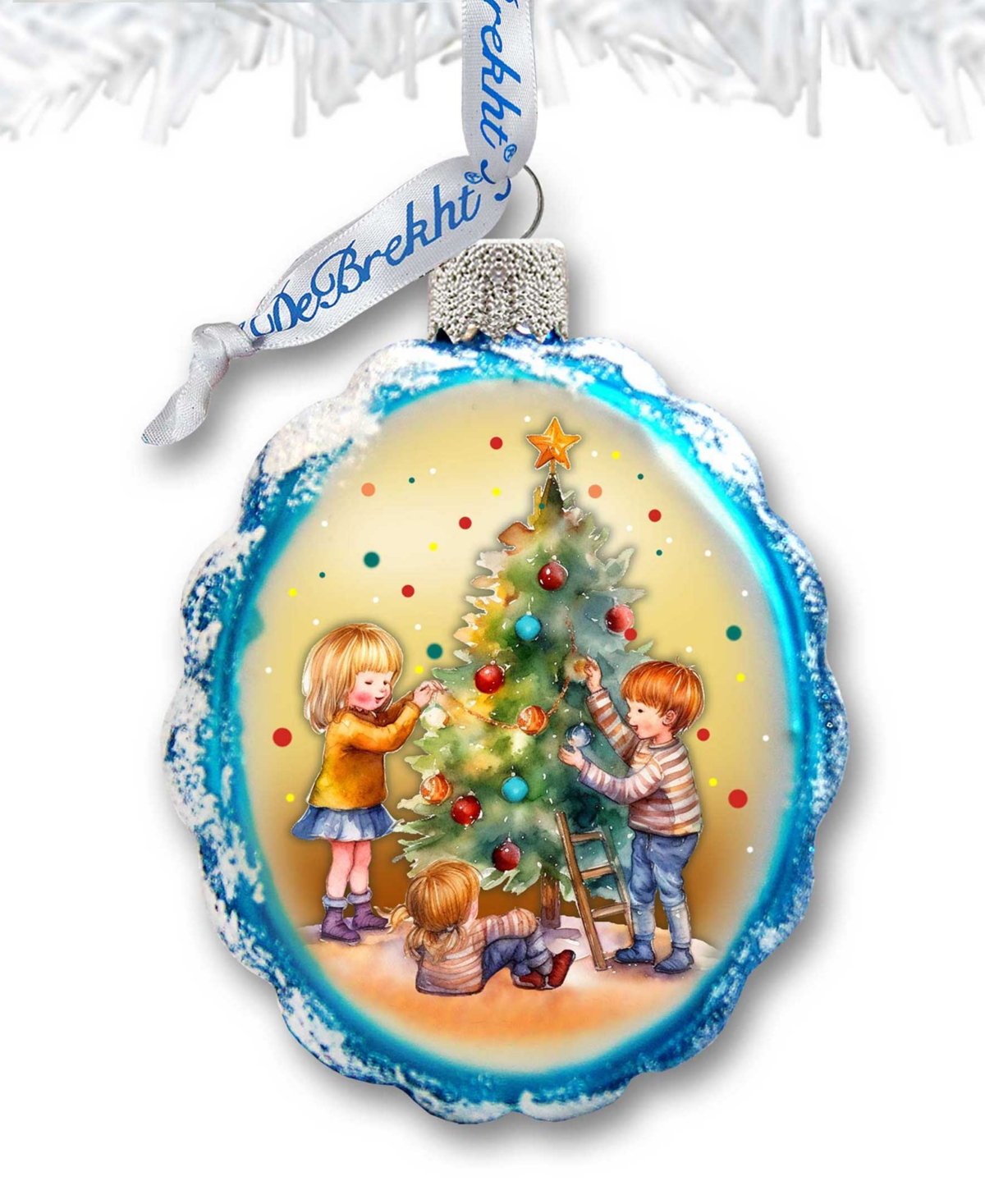 Shop Designocracy Joyful Traditions Keepsake Mercury Glass Christmas Ornaments G. Debrekht In Multi Color