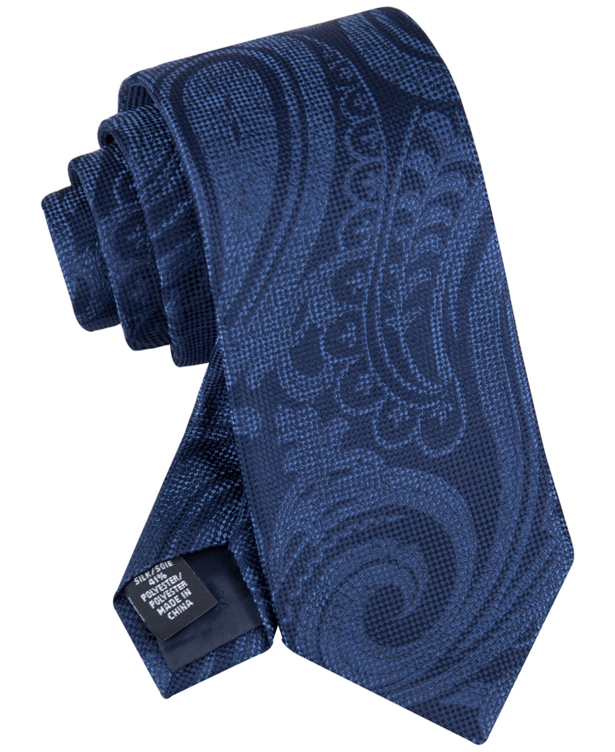 Tommy Hilfiger Men's Textured Exploded Paisley Tie In Navy