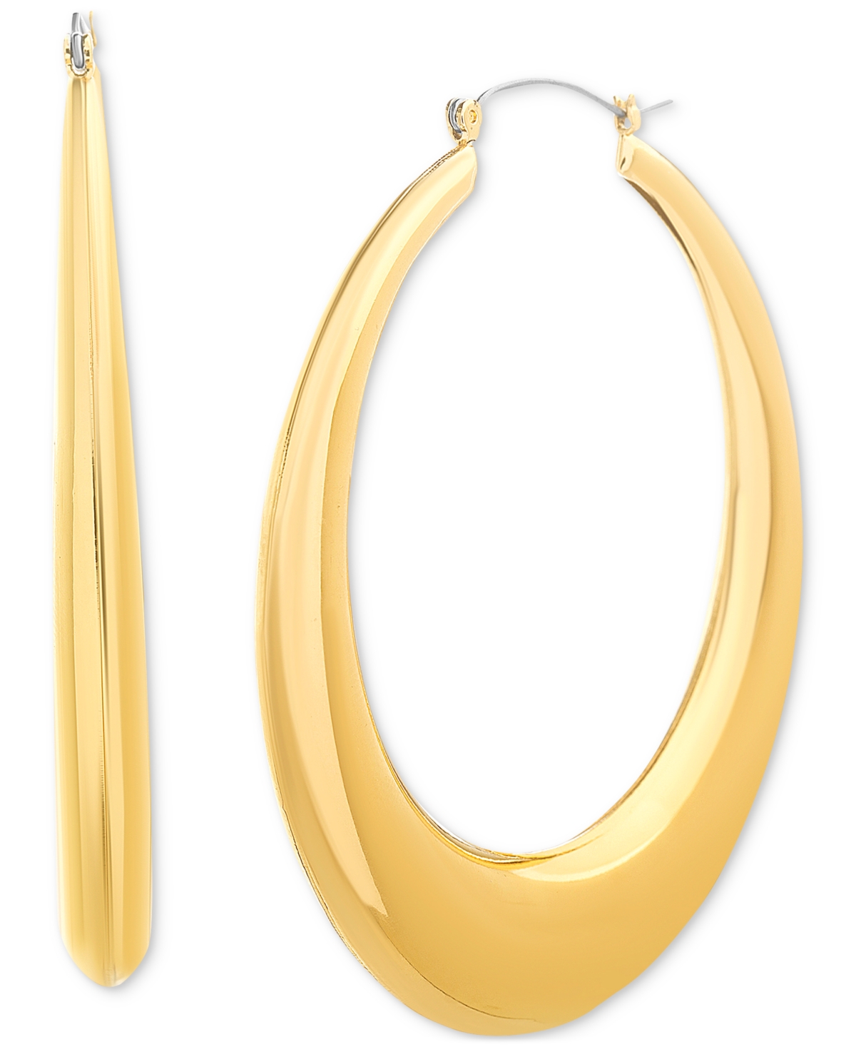 Gold-Tone Wide Large Hoop Earrings, 2.75" - Gold