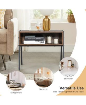 Stackable Night Stand Shelf Accent Table with Metal Frame