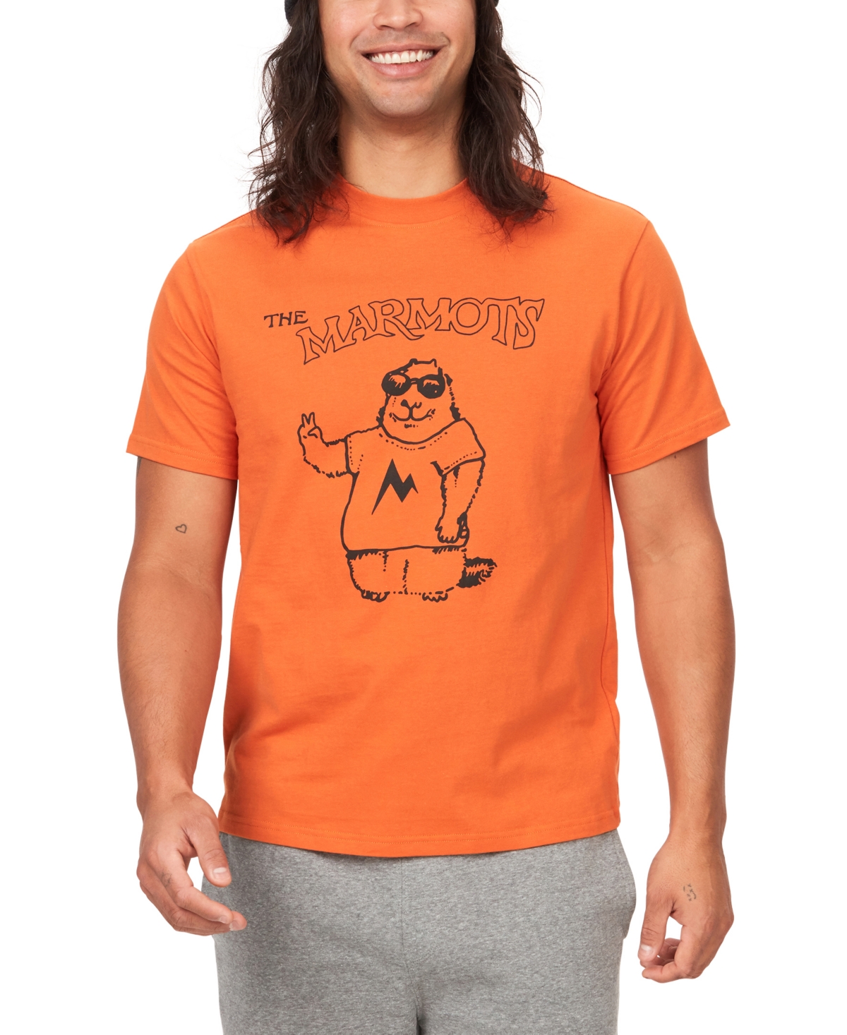 Marmot Men's The S Living Ink Graphic Short-sleeve T-shirt In Tangelo