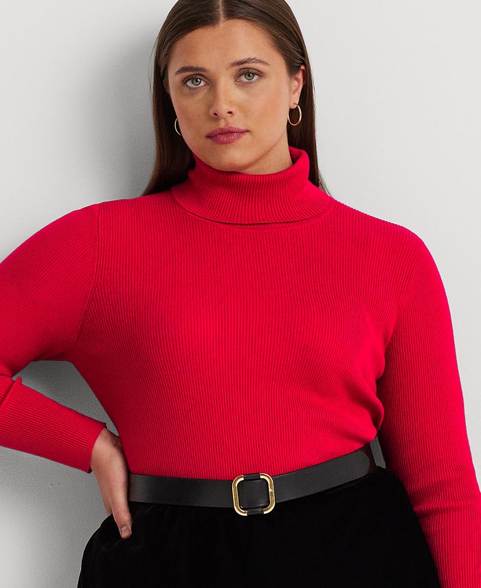 Lauren Ralph Lauren PlusSize Ribbed Turtleneck Sweater Macy's