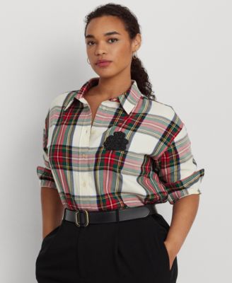Lauren Ralph Lauren - Plus Size Beaded Crest Shirt