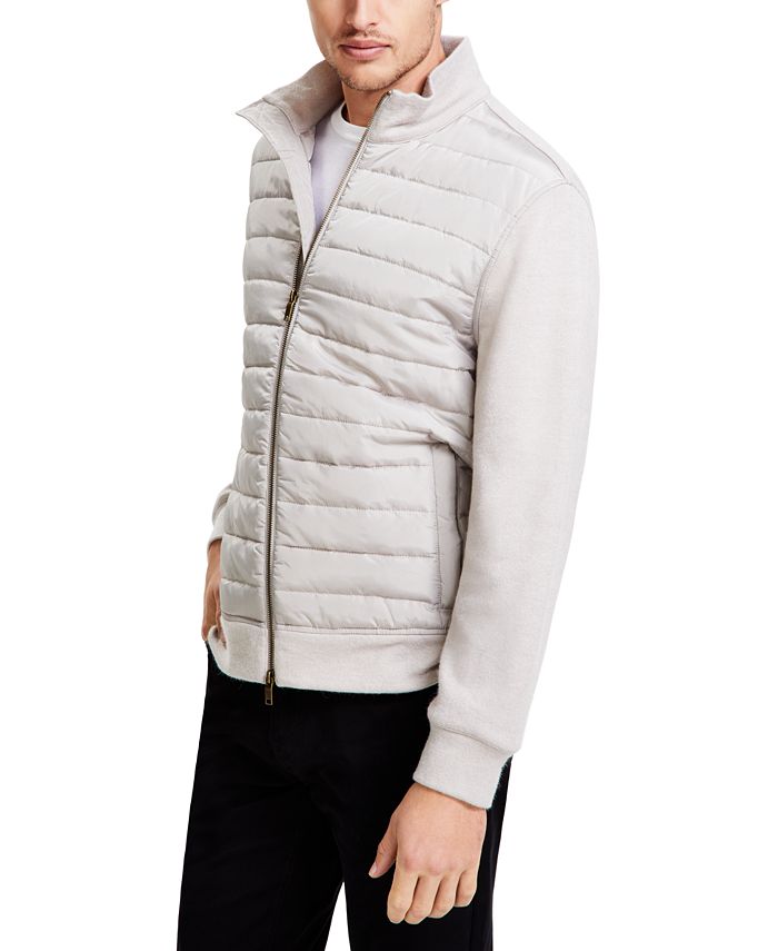 Alfani Men's MixedMedia Quilted FullZip Bomber Jacket, Created for