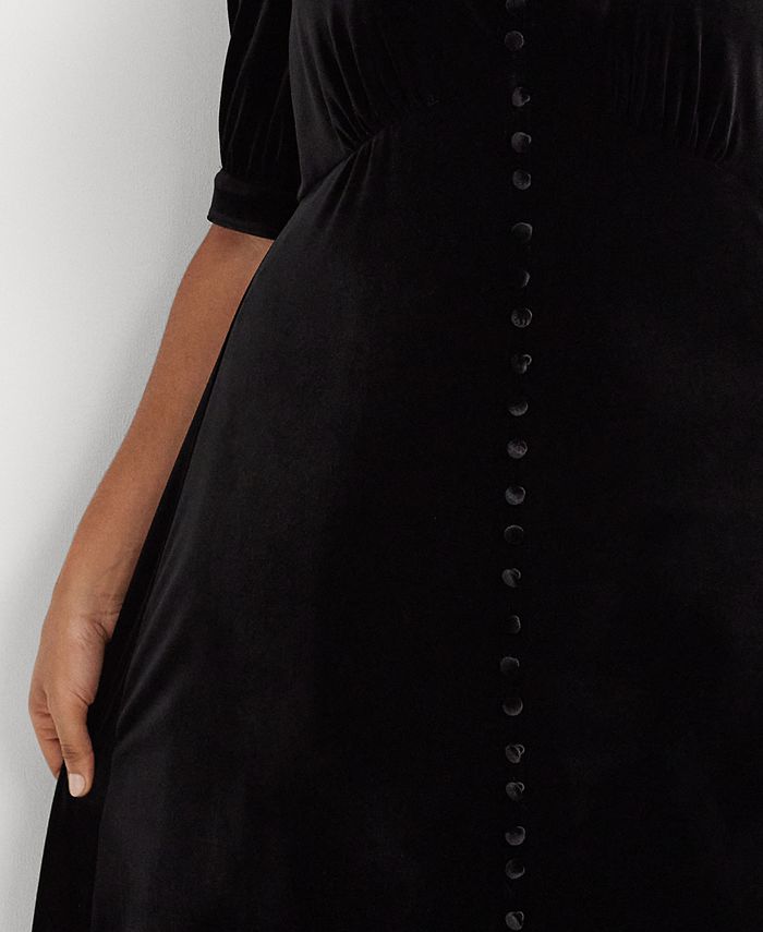 Lauren Ralph Lauren Plus Size Empire Waist Velvet Dress - Macy's