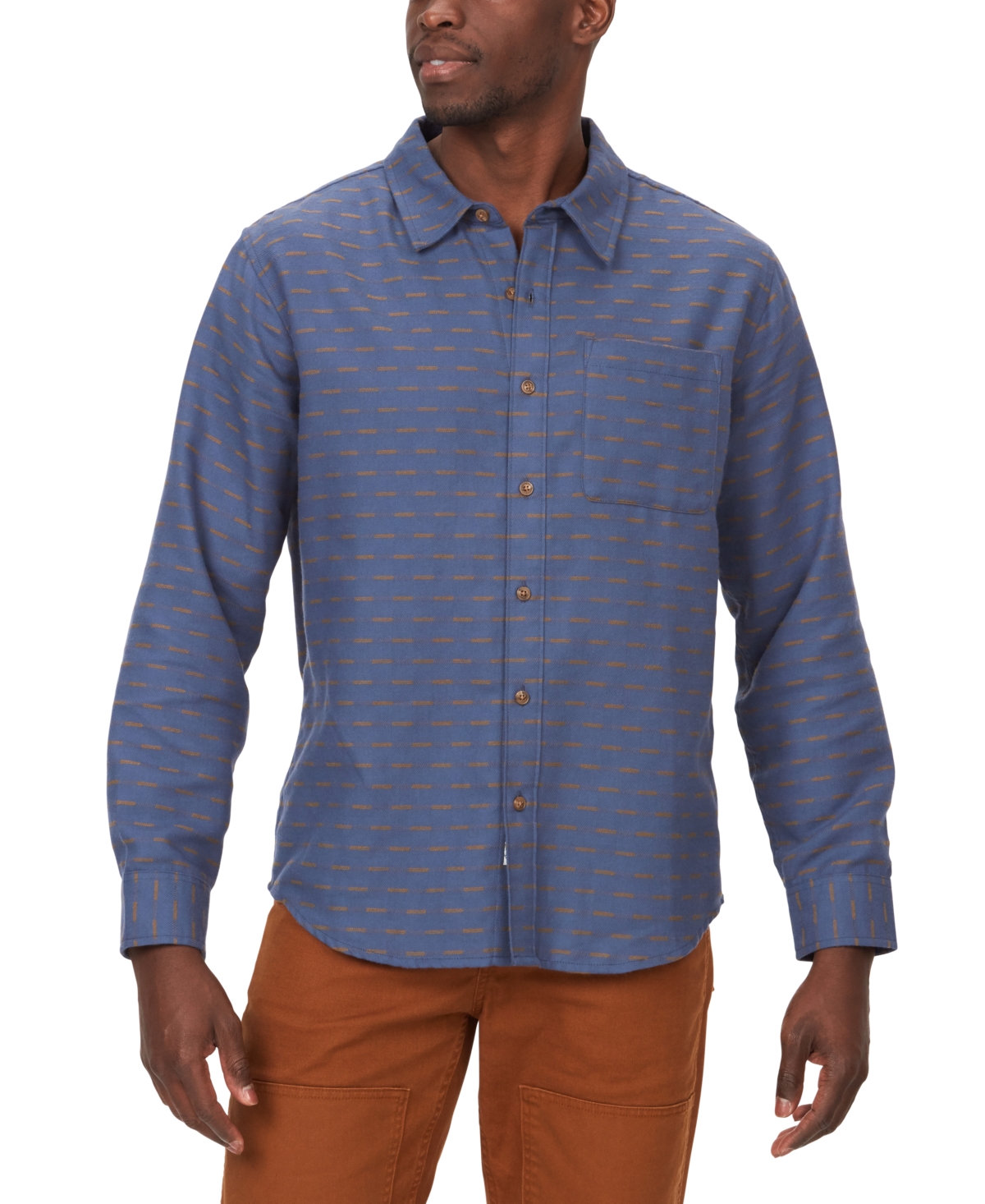 Men's Fairfax Classic-Fit Dashed Stripe Button-Down Flannel Shirt - Storm/hazel