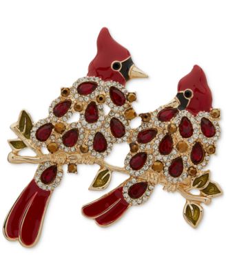 Anne Klein - Gold-Tone Mixed Stone Double Cardinal Pin