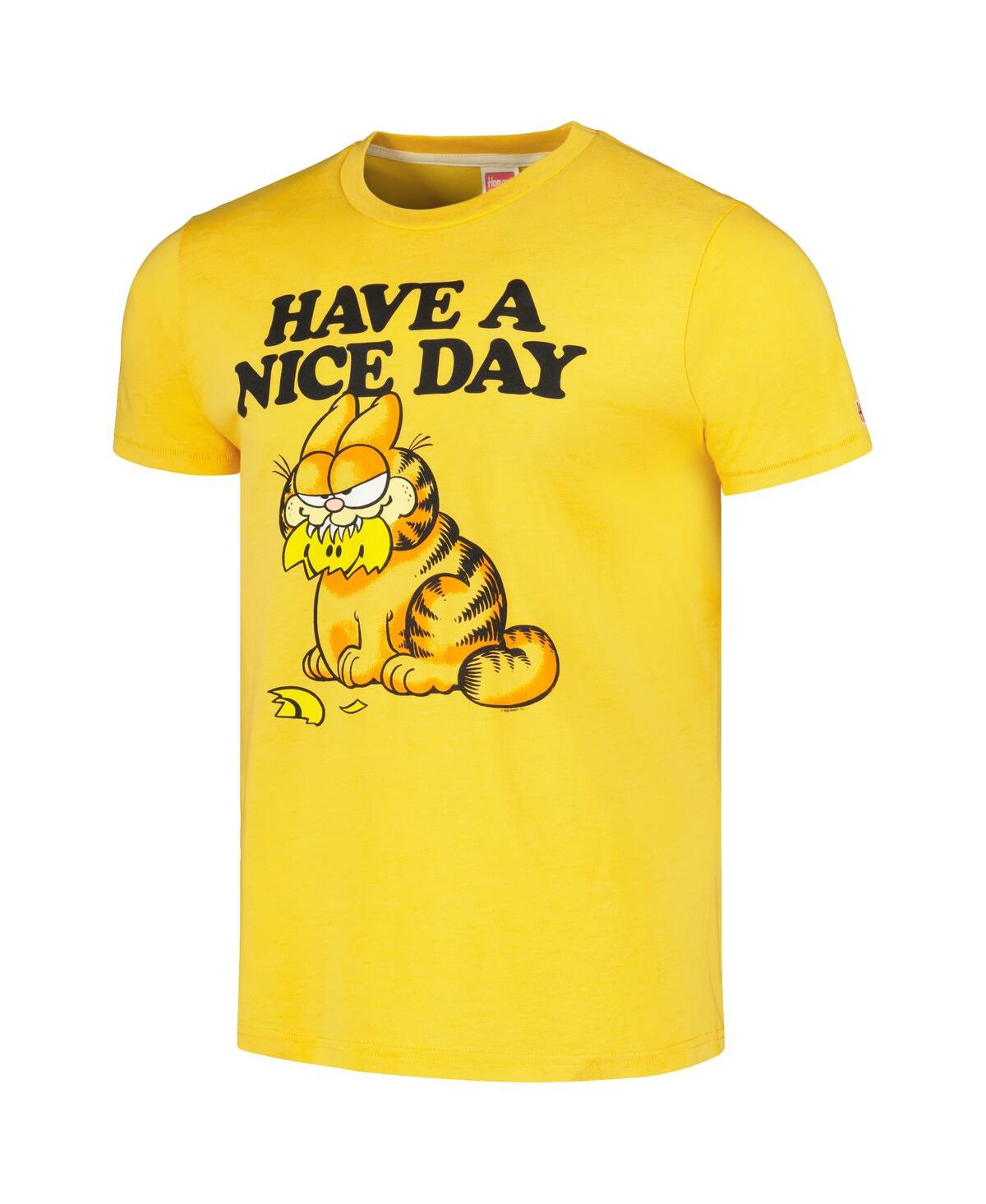 Shop Homage Men's And Women's  Gold Garfield Tri-blend T-shirt
