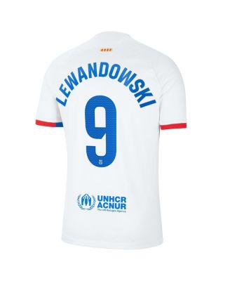 Men's Nike Robert Lewandowski White Barcelona 2023/24 Away Replica