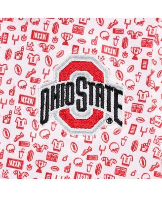 Infant Boys and Girls White Ohio State Buckeyes Crew All-Over Print Polo Bodysuit