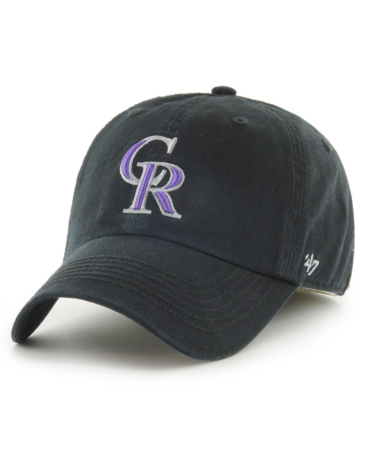 47 Brand Men's ' Black Colorado Rockies Franchise Logo Fitted Hat