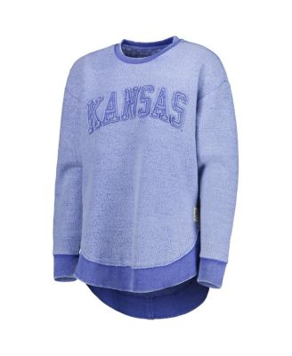 Women's Royal Kansas Jayhawks Ponchoville Pullover Sweatshirt