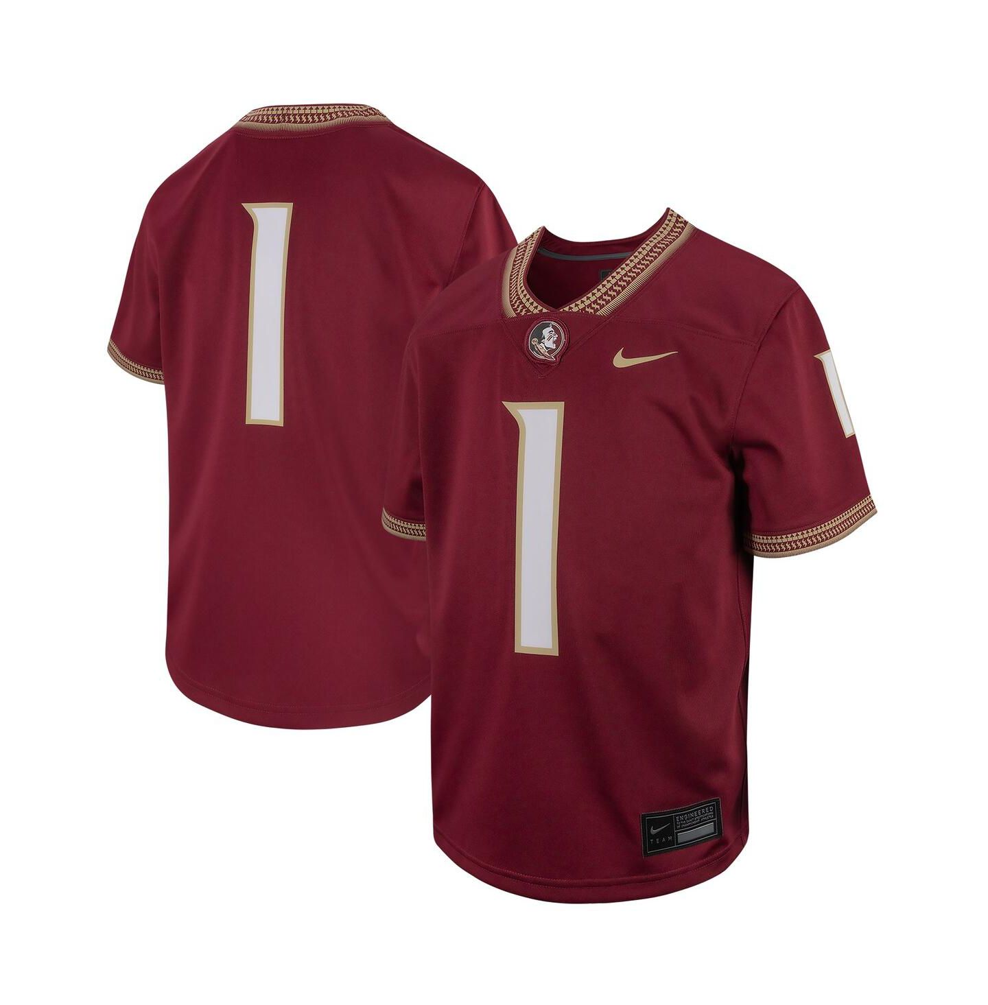 Топ Nike #1 Garnet Florida State Seminoles Football Game Jersey для мальчиков — фото 1