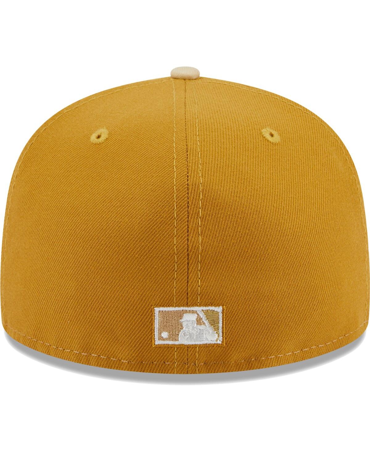 NEW ERA MEN'S NEW ERA CREAM, GOLD LOS ANGELES DODGERS CHROME ANNIVERSARY 59FIFTY FITTED HAT 
