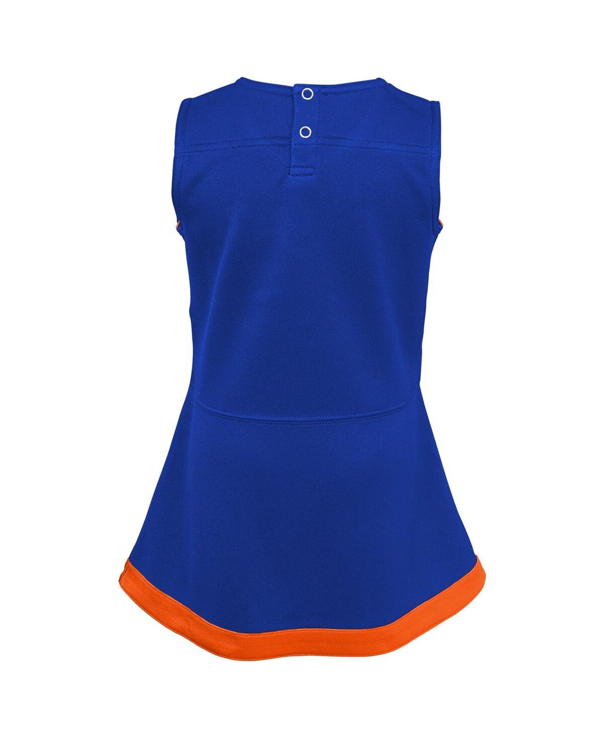 Outerstuff Girls Toddler Royal Buffalo Bills Cheer Captain Dress With Bloomers In Royal,orange