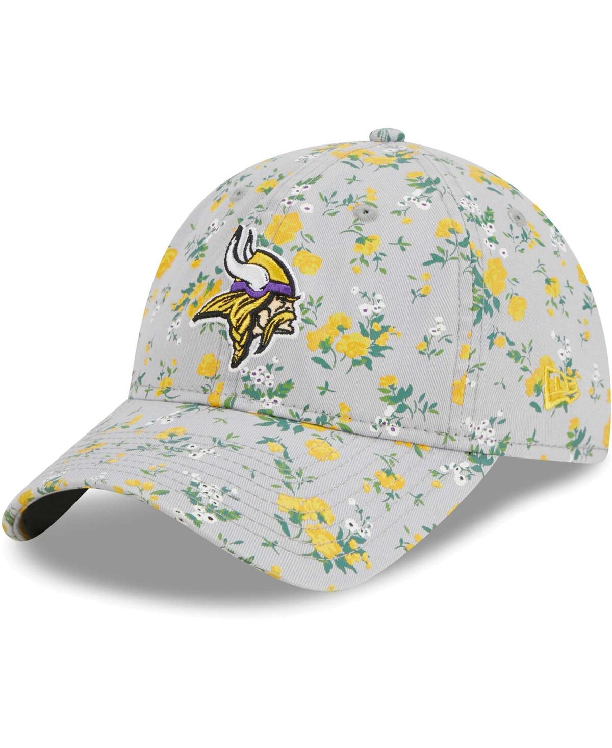New Era Women's  Gray Minnesota Vikings Bouquet 9twenty Adjustable Hat