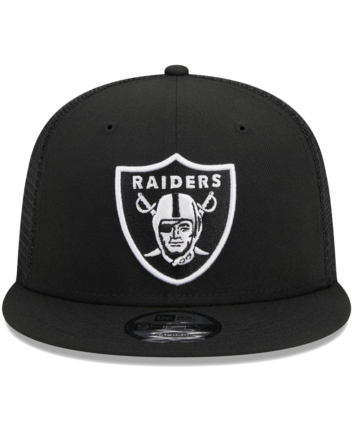 Men's New EraLas Vegas Raiders Main Trucker 9FIFTY Snapback Hat - Black