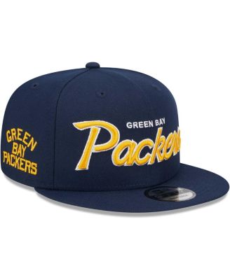 Men s New Era Navy Green Bay Packers Main Script 9FIFTY Snapback Hat Macy s