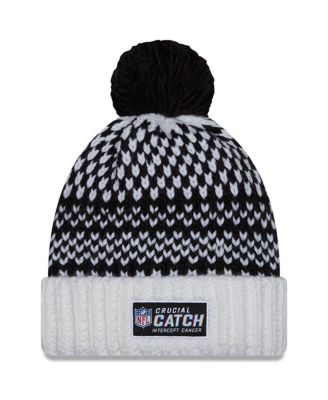 Women's Black, White Los Angeles Chargers 2023 NFL Crucial Catch Cuffed Pom Knit Hat