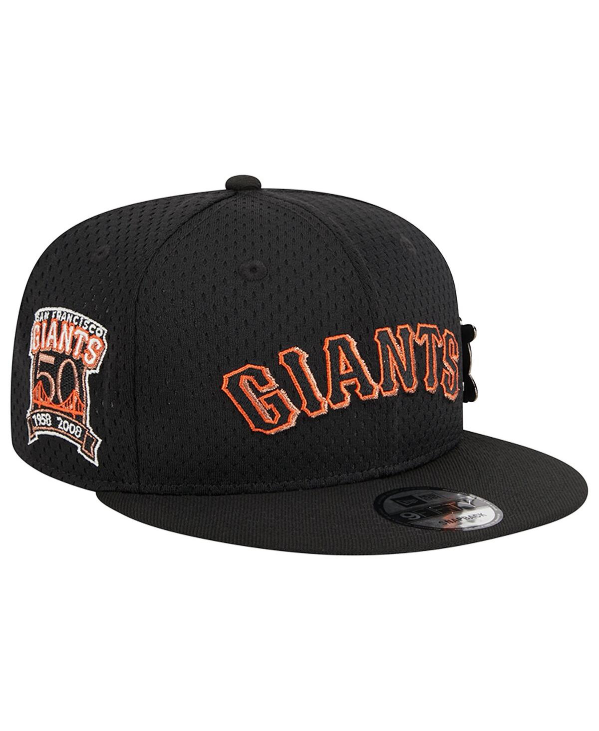 Shop New Era Men's  Black San Francisco Giants Post Up Pin 9fifty Snapback Hat