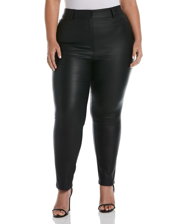 ELLA Rafaella Plus Size 5-Pocket Coated Twill Pants - Macy's