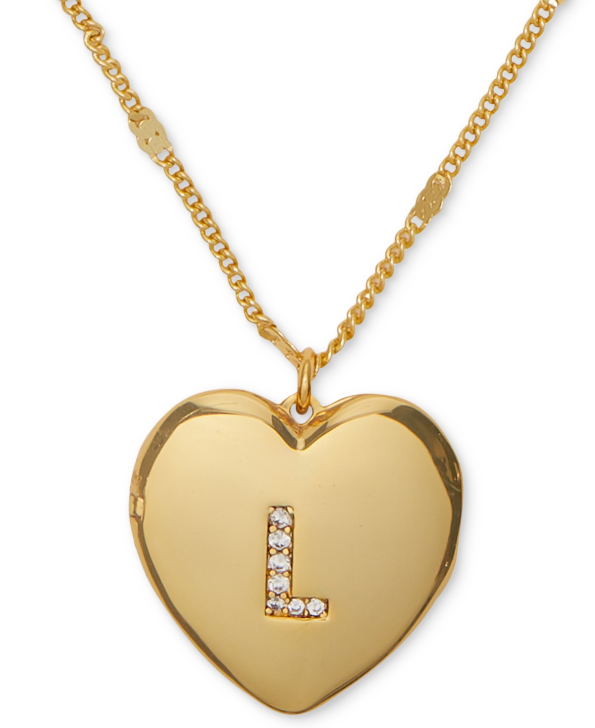 Kate Spade Gold-tone Crystal A Locket Pendant Necklace, 16