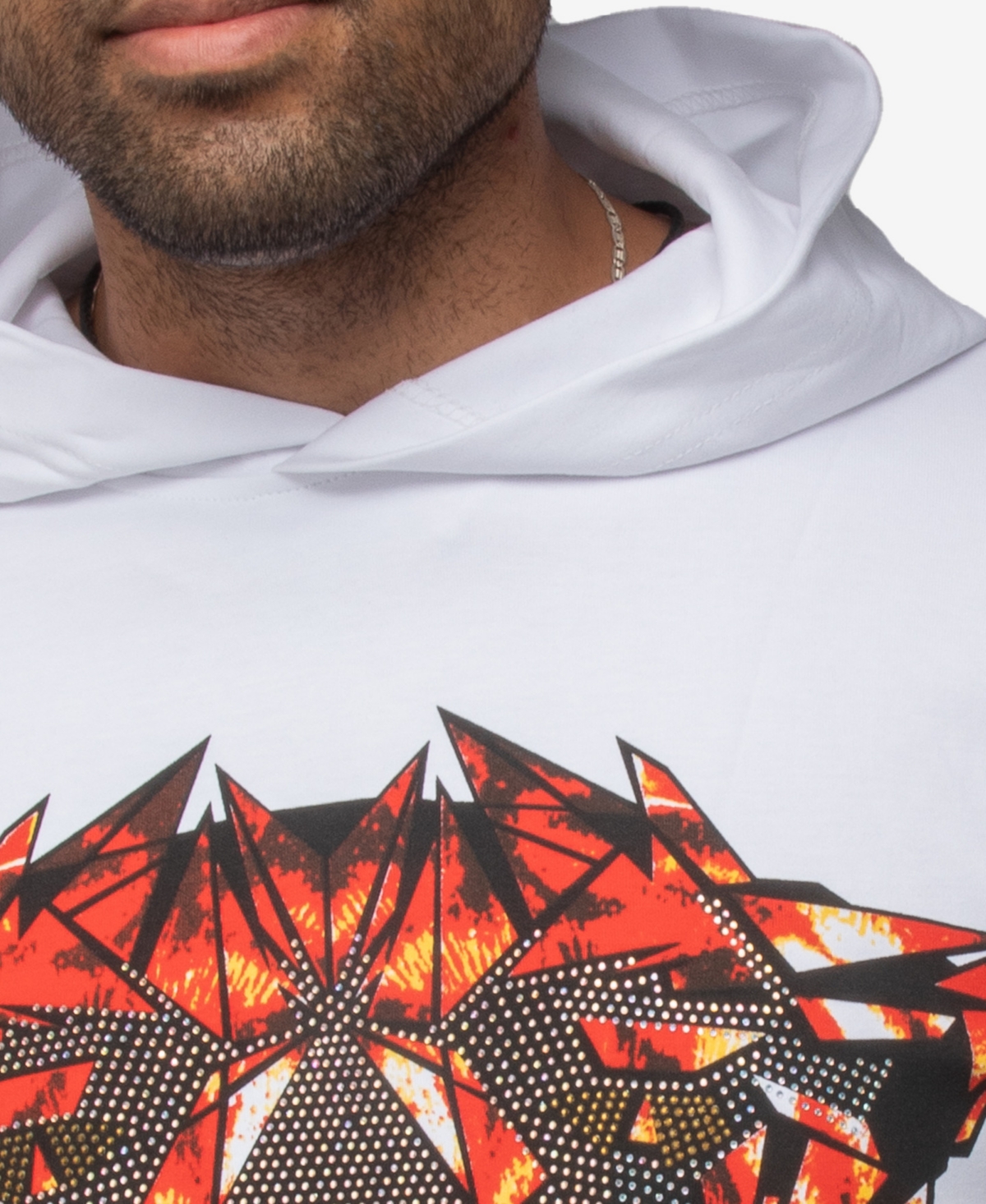 X-Ray Men's Pullover Rhinestone Roaring Panther Hoodie