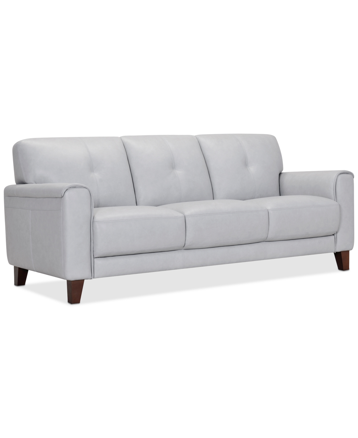 Macy's Closeout! Ashlinn 84" Pastel Leather Sofa, Created For  In Grey Mist
