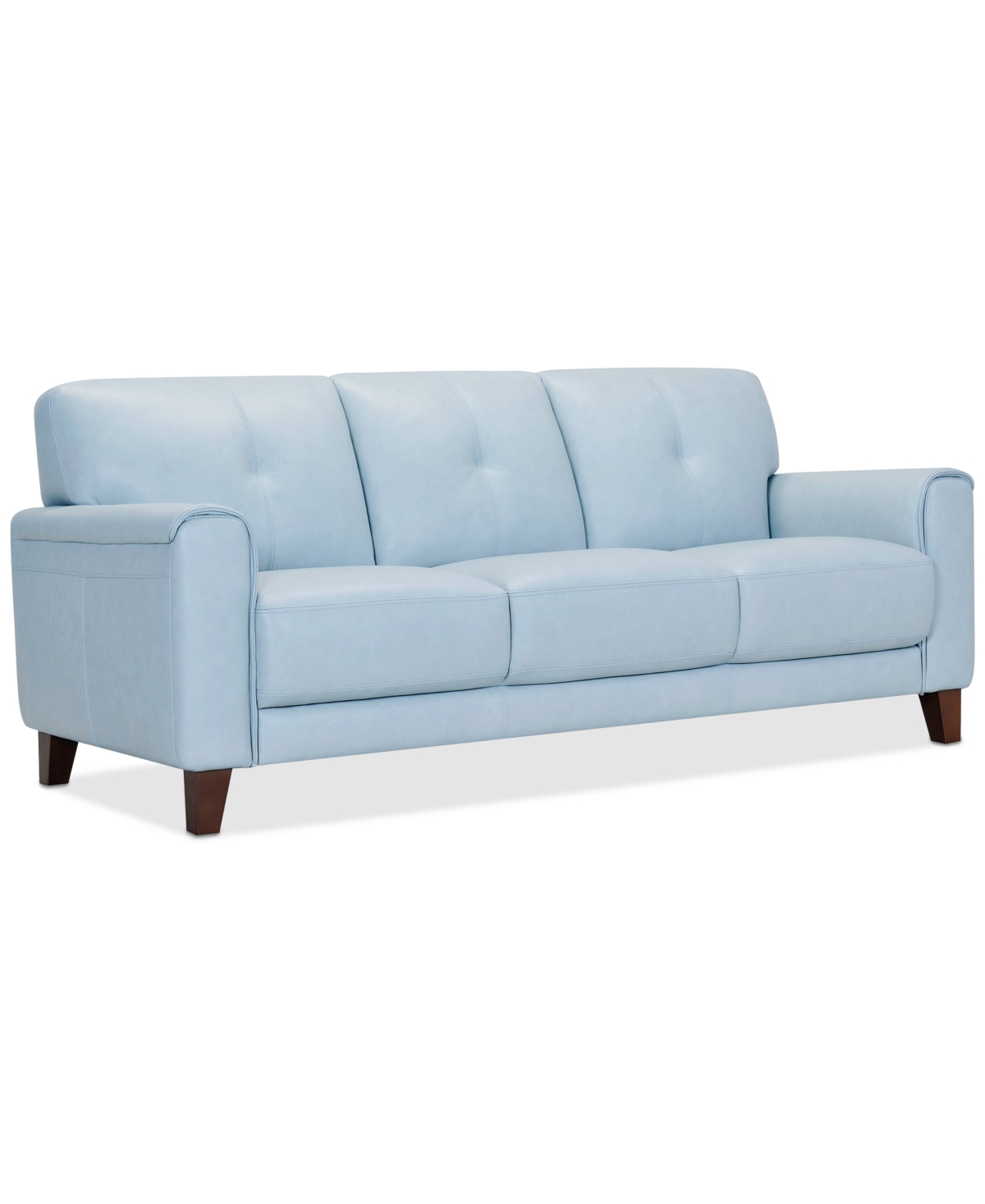 Macy's Closeout! Ashlinn 84" Pastel Leather Sofa, Created For  In Sky Blue
