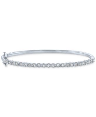 Diamond Bangle Bracelet (1/4 Ct. T.w.) In Sterling Silver - Macy's