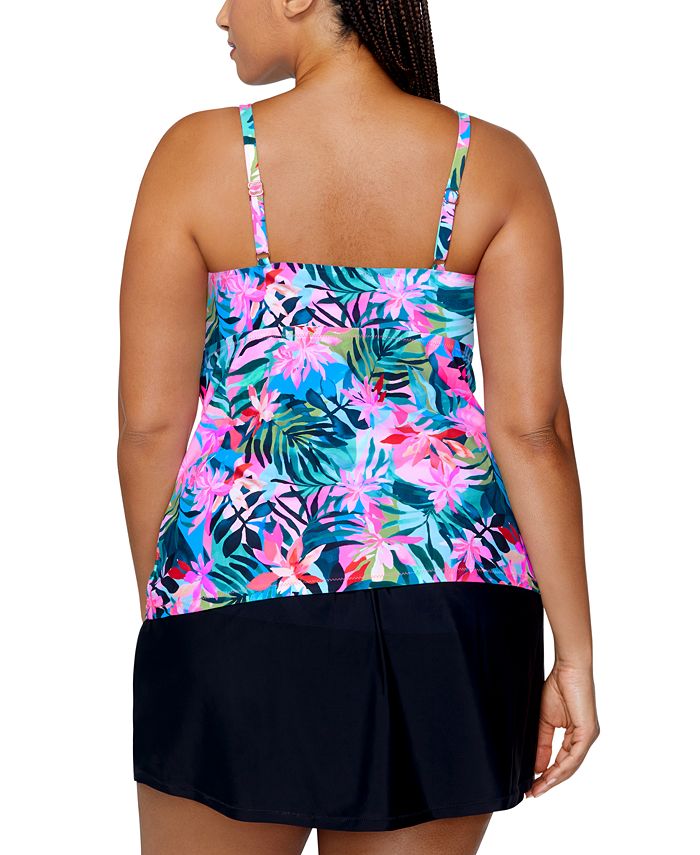 Raisins Curve Plus Size Aries Tankini Top & Matching Swim Skirt Macy's