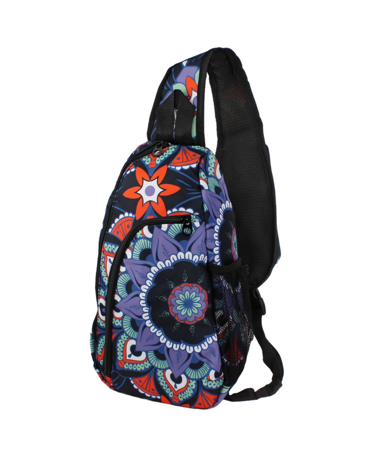 Geometric 14-Inch Trendy Crossbody Bag for Women - Mandala in purple