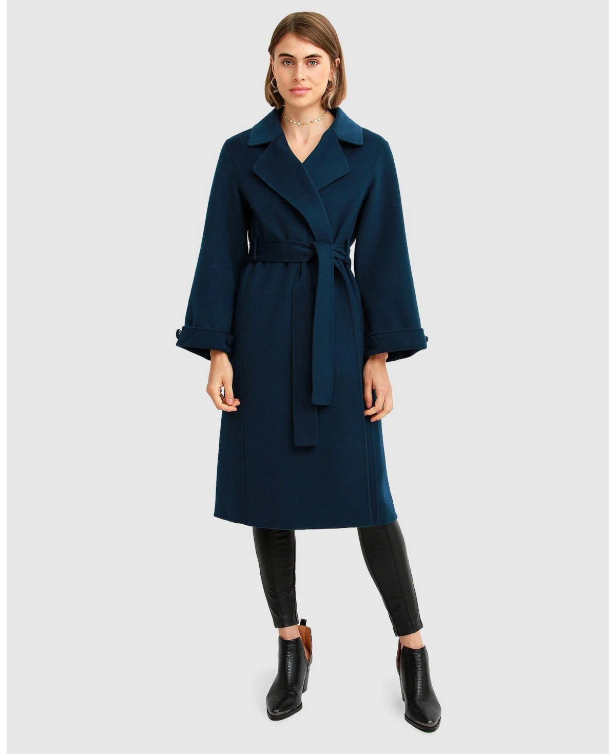 Belle & Bloom Stay Wild Oversize Wool Coat In Dark Teal