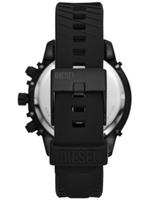 Men's Griffed Chronograph Black Silicone Watch 48mm Gift Set