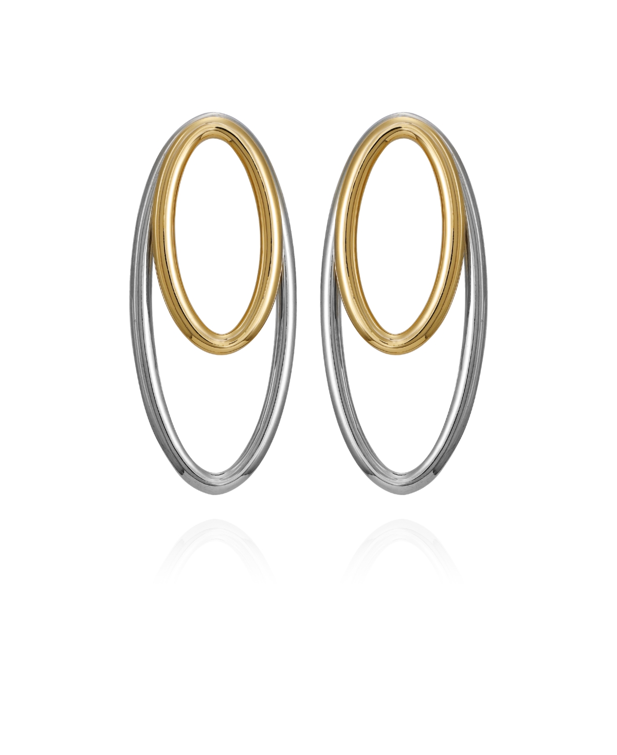Vince Camuto Two-tone Double Oval Hoop Earrings In Gold,silver